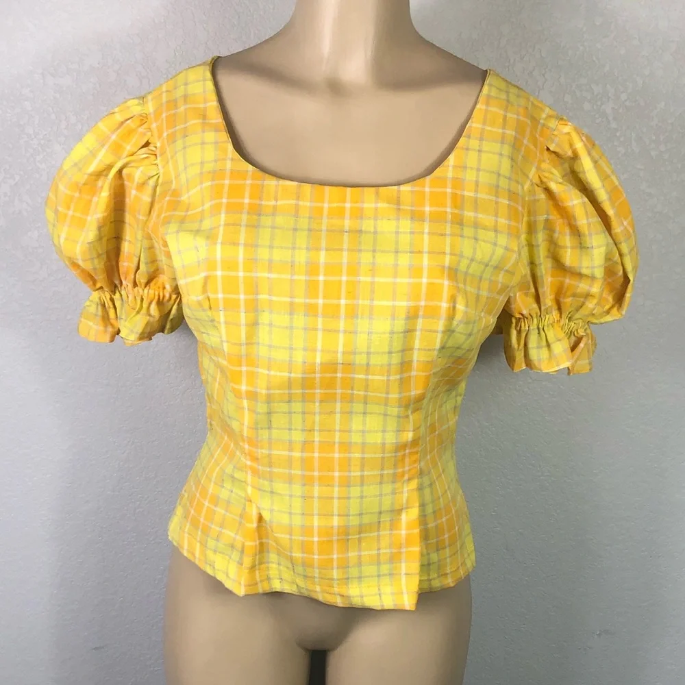 Vintage Plaid Two-Piece Matching Top & Skirt Set
